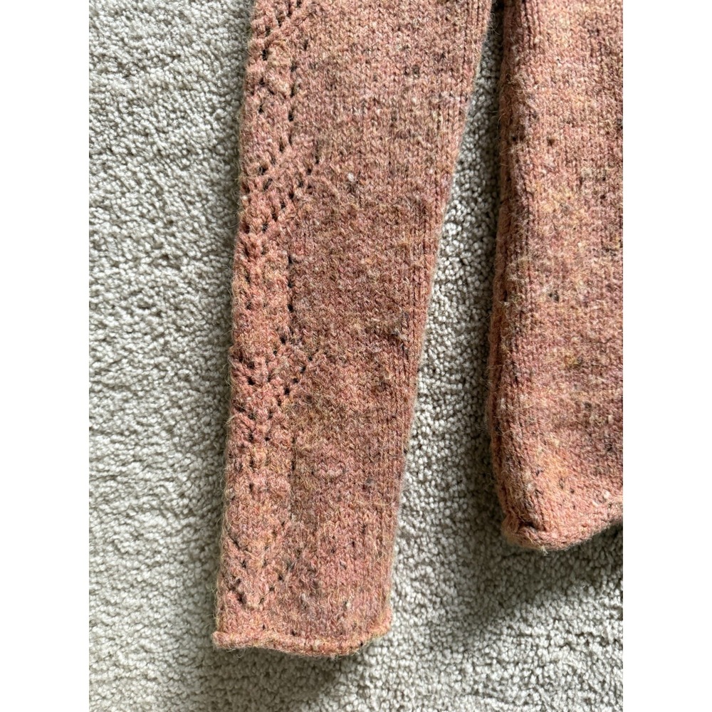 Sundance Orange Speckled Open Knit‎ Mock Neck Sweater Size Small - Picture 3 of 8